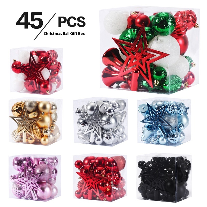 Christmas Decorations45pcs Tree Top Star Christmas Ball Christmas Tree Pendant Set Gift Package