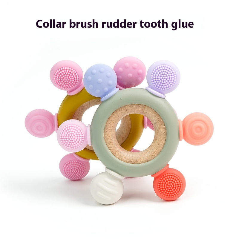 Baby Silicone Teeth Gel Children Teething Device Baby Hand Grab Rudder Chew Toy Mother And Baby Products Silicone