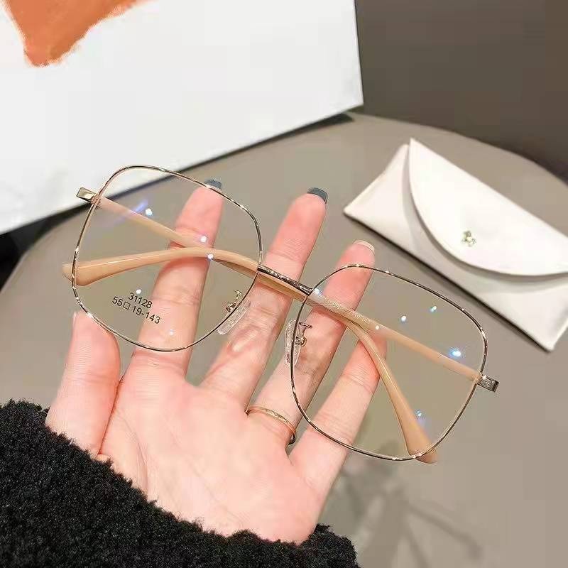 The Of Myopia Glasses For Women As Those Worn By Internet Celebrities,Blue Light Protection Optical Large Frame,Style,Small Face,Equipped With Degree Metal Frame