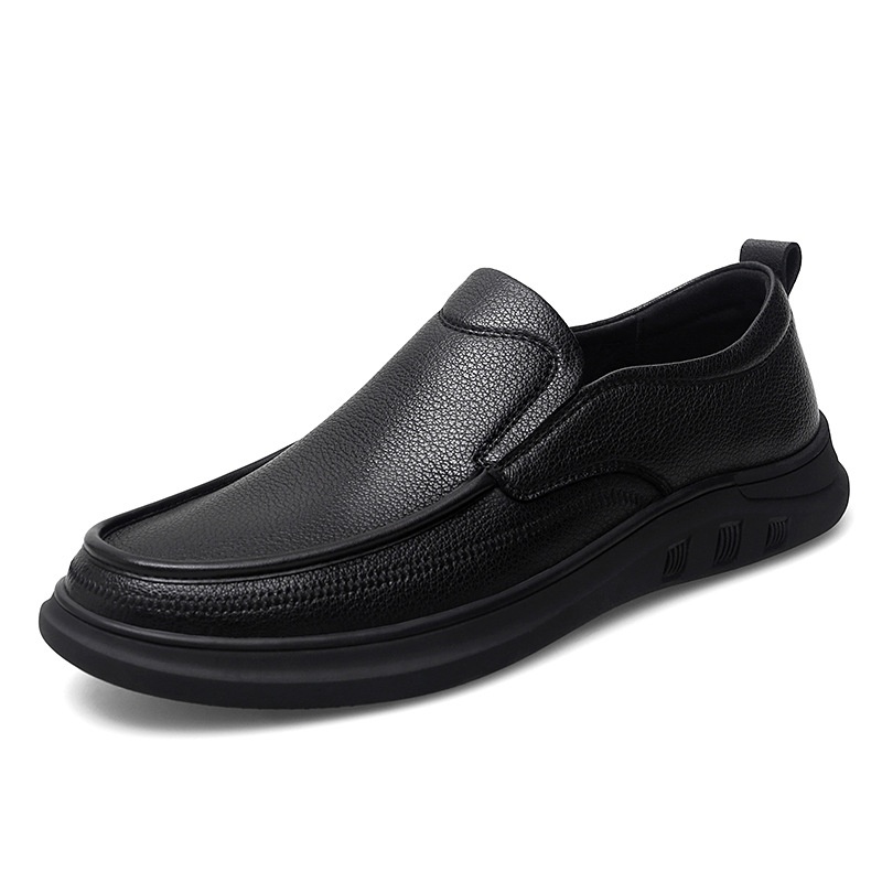 Men's Fashion Genuine Leather Soft Sole Soft Surface Business Casual Leather Shoes Convenient And Comfortable Slip-on Driving Leather Shoes