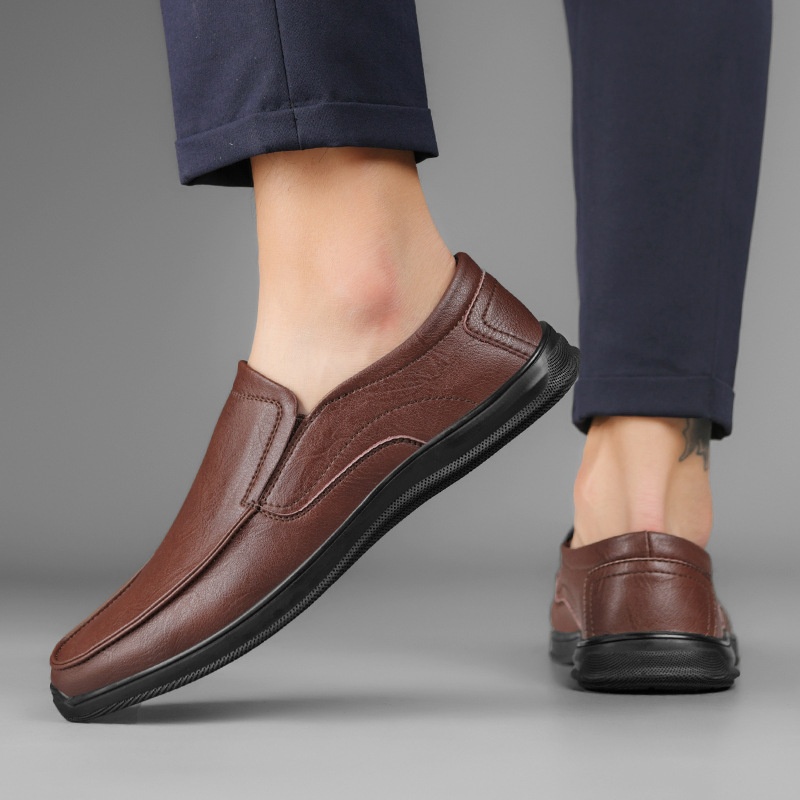 Summer Casual Toe Shoes Fashion Middle-aged Work Shoes Men's Leather Shoes Outdoor Small Leather Shoes Men