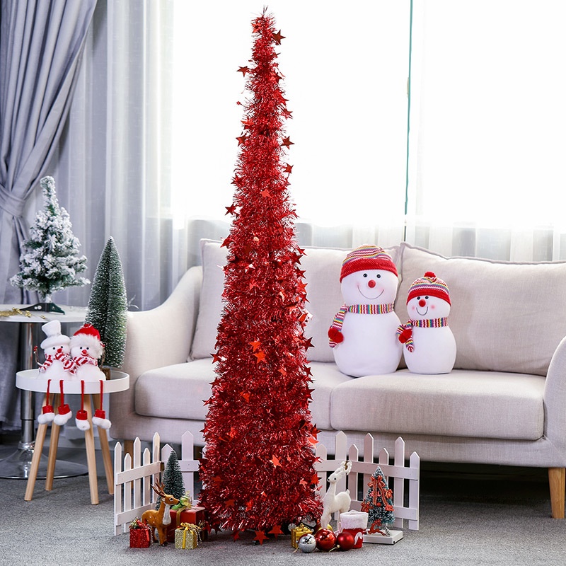 Creative Christmas Supplies Wool Strips Christmas Tree Retractable Foldable Christmas Decoration Tree Ornaments Tree