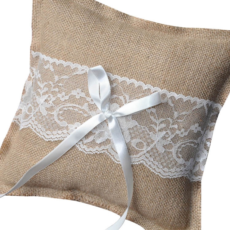 European And American Wedding Supplies Bridal Ring Pillow Linen Set Ring Pillow One Piece Dropshipping