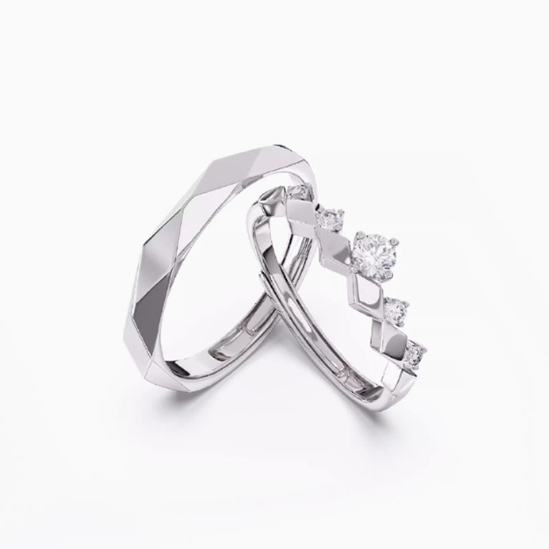S925 Sterling Silver Couple Rings,Matching Set For Men And Women,Simple And Light Luxury
