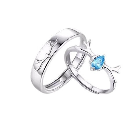 Couple Ring S925 Sterling Silver One Pair Of Men And Women Korean Style Light Luxury Small Design Silver Jewelry