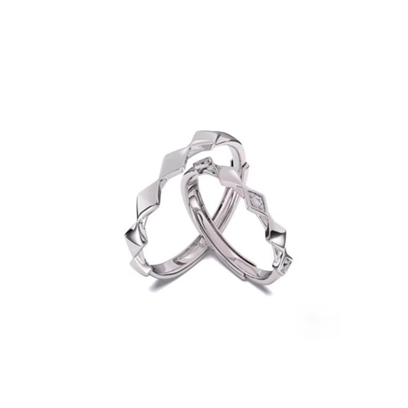 S925 Sterling Silver Rings APair Of Niche Simple Personality Design High-end Couple Models