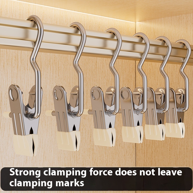 3-word Clip Stainless Steel Hook Three-word Clip Household Plastic Dipped Seamless Storage Drying Hat Clip Silk Scarf Scarf Clip