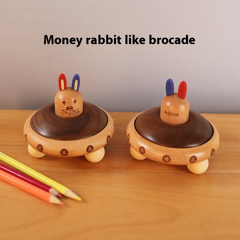 Wooden Color Wooden Flying Saucer Zodiac Baby Teeth Box Fetal Hair Fetal Hair Umbilical Cord Collection Storage Box