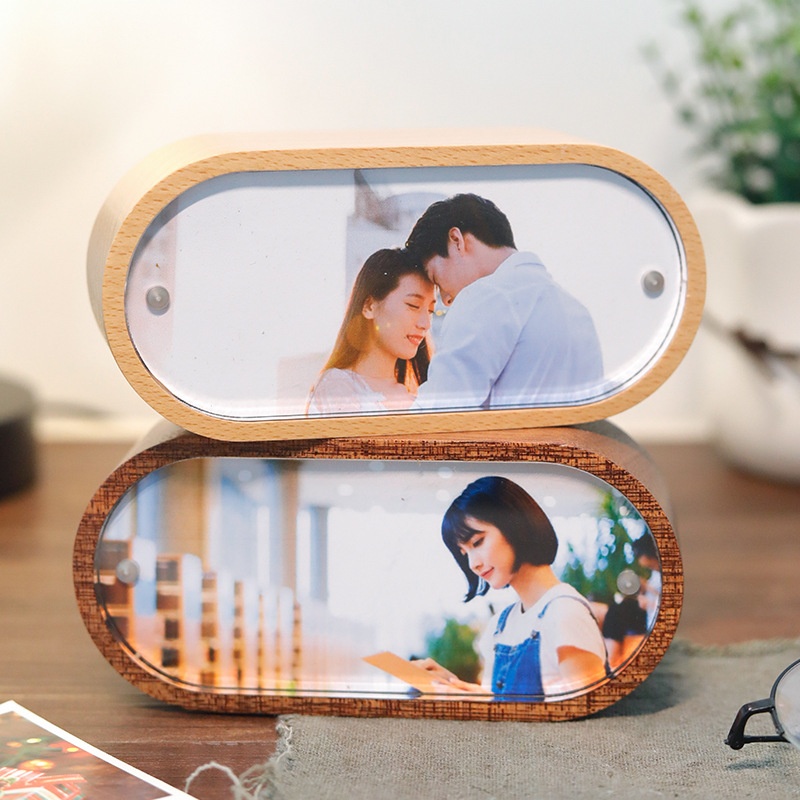 Diy Photo Frame Wooden Music Box Photo Wind-up Music Box Engraving Birthday Gift Girlfriend