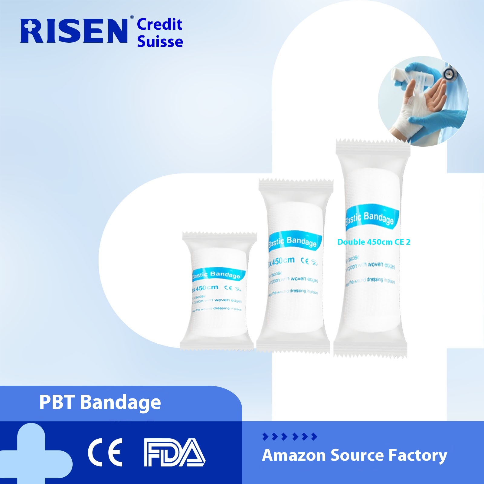 Medical Pbt Elastic Bandage Wound First Aid Dressing Non-woven Hemostatic Bandage Disposable Trauma Elastic Bandage