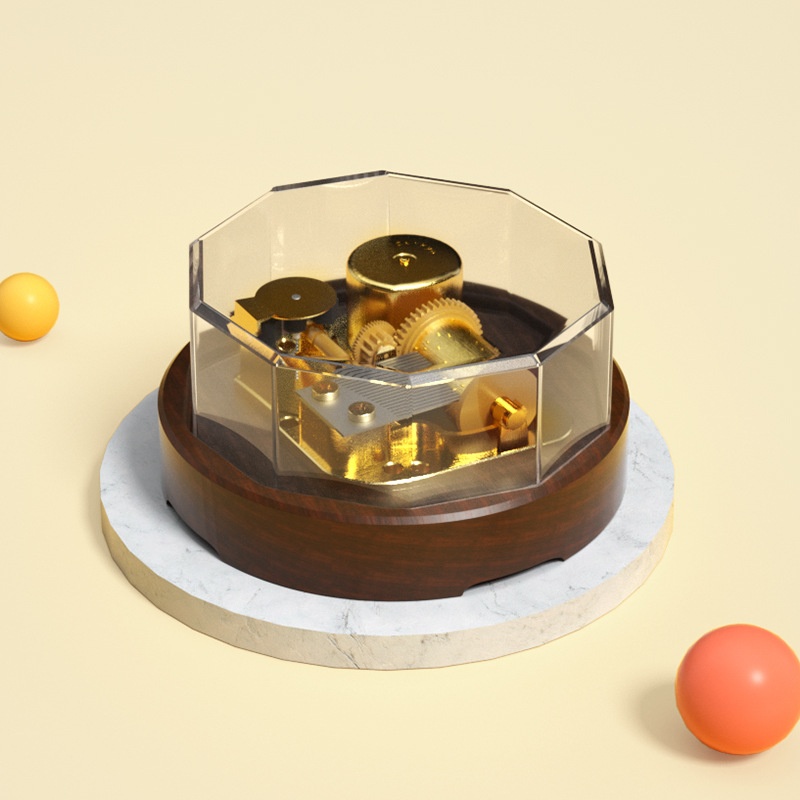 Diy Transparent Walnut Music Box Wooden Music Box Creative Christmas Birthday Gift Girlfriend To Male Classmates
