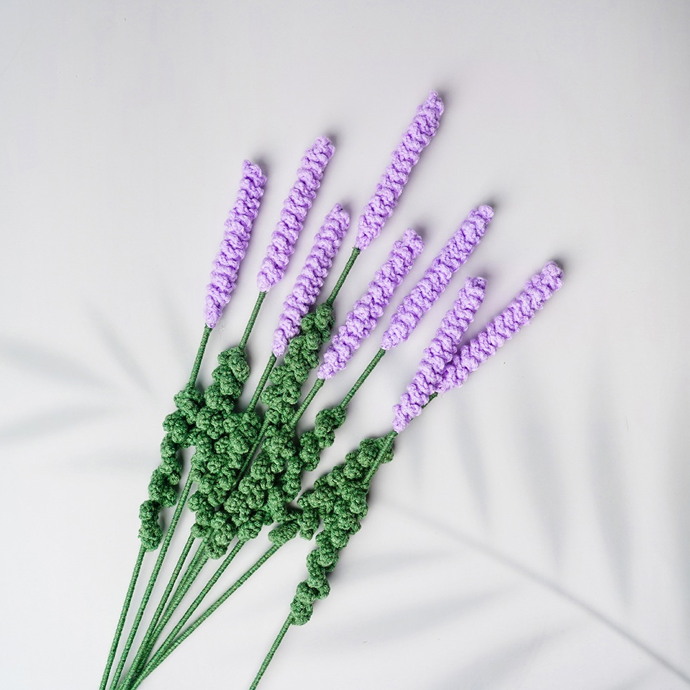 Simulation Flower Living Room Decoration Dining Lavender Flower Single Bouquet Wedding Artificial Flower Dried Flower Ornaments High-end Flower Arrangement