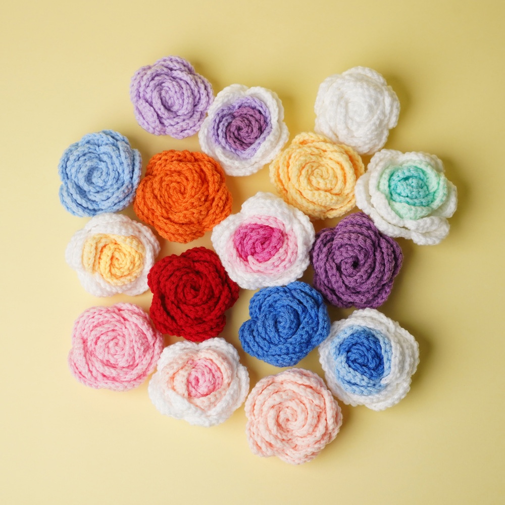 Crochet Simulation Flower Head Rose Sunflower Diy Clothing Accessories Accessories Multi-petal