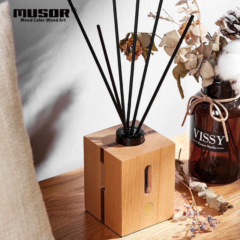 Wooden Color Wooden Art Aromatherapy Device Household Square Color Matching Bedroom Perfume Air Fresh Indoor Diffuser Home Decoration
