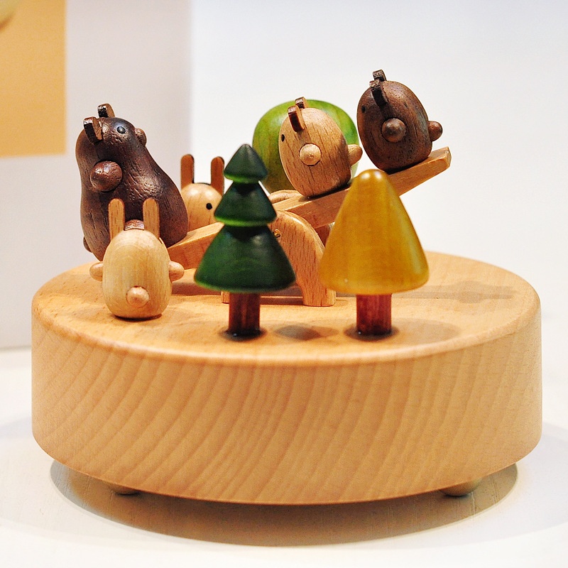 Wooden Seesaw Music Box Music Box Creative Gift For Boyfriend And Girlfriend Graduation Birthday Gift Practical Children