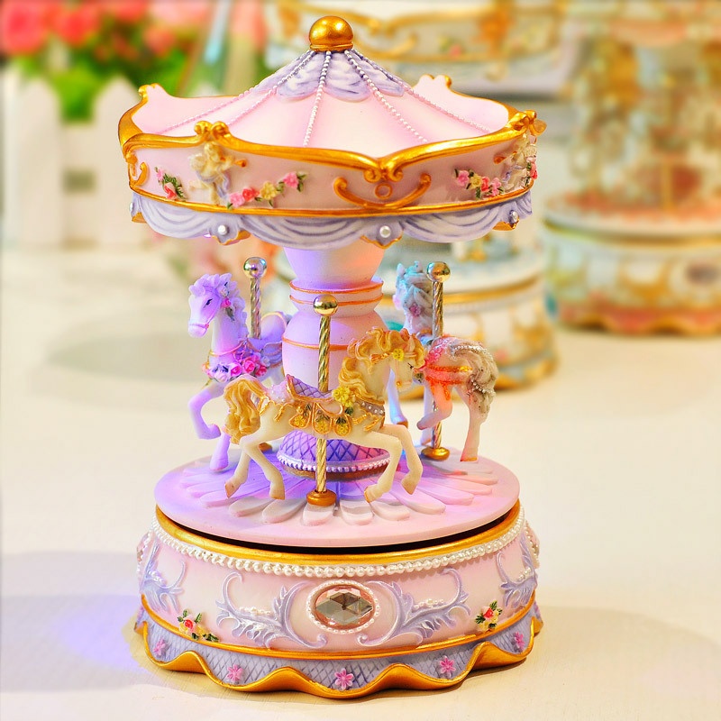 Christmas Lighted Carousel Music Box Music Box Creative Boutique Gift Girlfriend Valentine's Day Gift Girlfriend