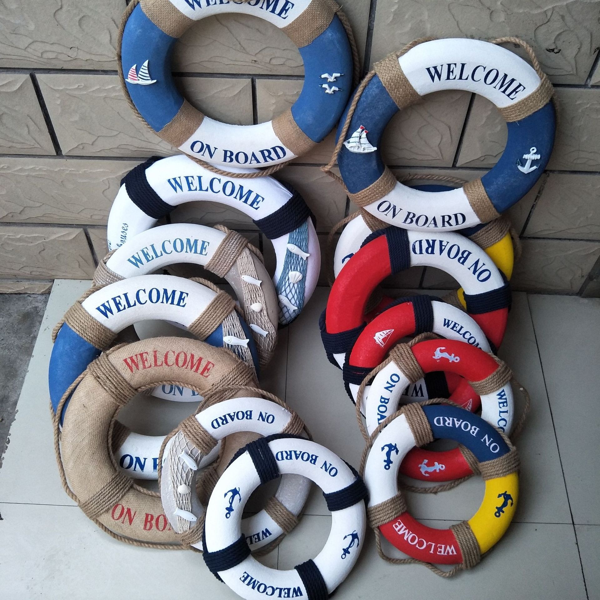 Creative Foam Lifebuoy Mediterranean Wall Hanging Old Craft Lifebuoy Home Decoration Wall Hanging Matching Wall Decoration