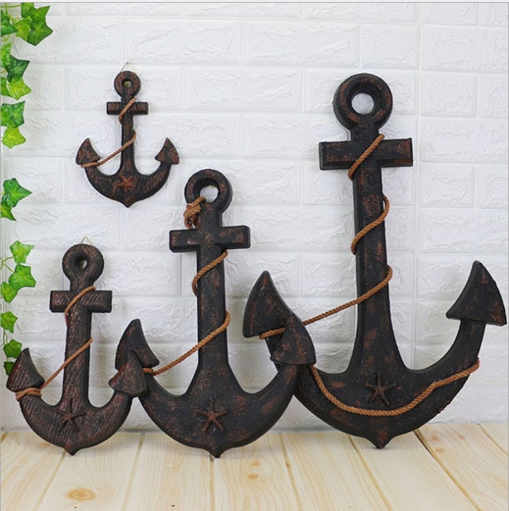 Mediterranean Decorative Anchor Retro Old Wooden Anchor Home Wall Decoration Pendant Background Decoration Craft