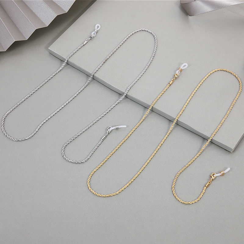 Kenjie Copper Plated Real Gold And Silver Hemp Rope Earphone Anti-lost Chain Men And Women Mask Plain Chain Simple Glasses Chainy Twisted Rope