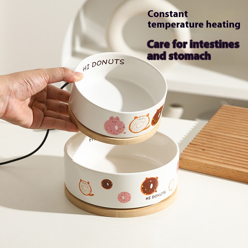 Cat Bowl Constant Temperature Heating Ceramic Bowl Pet Dog Bowl Winter Drinking Water Cat Food Bowl Water Dispenser Dog Drinking Water Pet Supplies