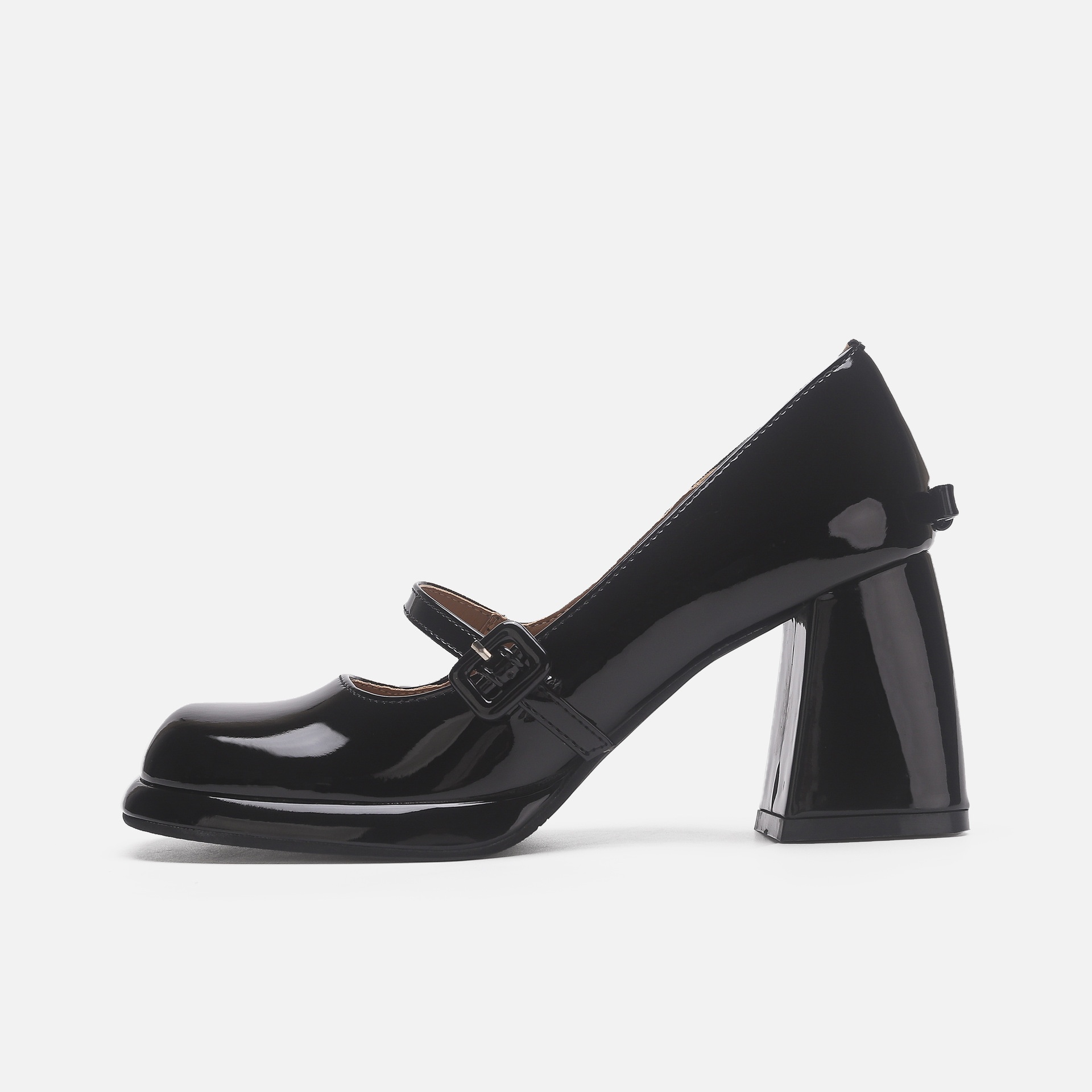 High Heels Women's French Retro Thick Heel Mary Jane Shoes JKUniform Leather Shoes Thick Heel Single Shoes