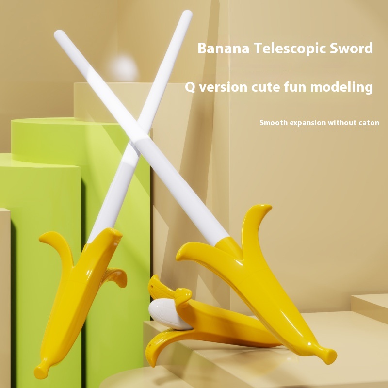 Banana Telescopic Knife Banana Sword Retractable Gravity Carrot Sword Samurai Sword Children's Toy Decompression Toy