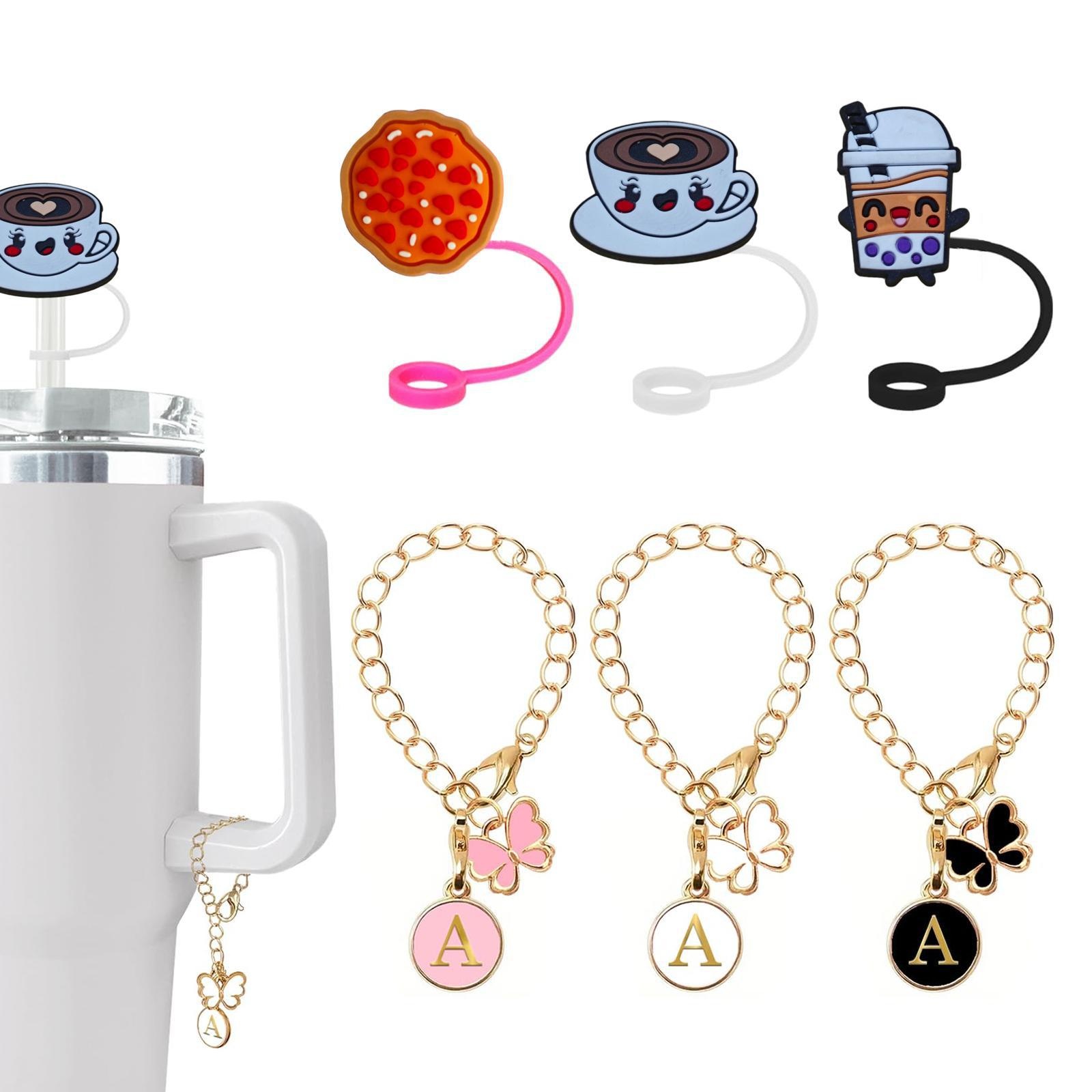 Food Stanley Straw Hat26 Letter Chain Set Stanley Cup Accessories Straw Hat Sta