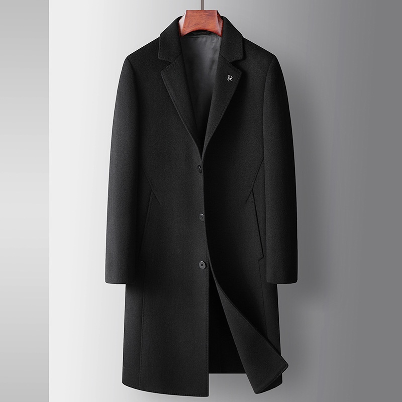 Men's Coat Autumn And Winter Long Suit Collar Wool Windbreaker Middle-aged And Young Business Double-sided Warm Coat