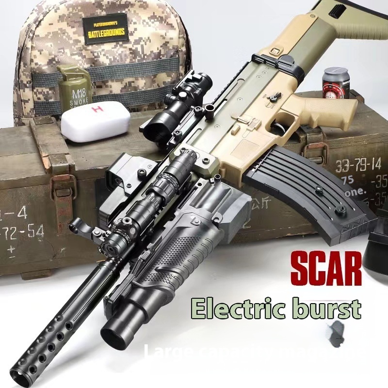 Electric High-Speed Toy Gun–Soft Bullet Gun For Kids With Optional Grenade Launcher Attachment