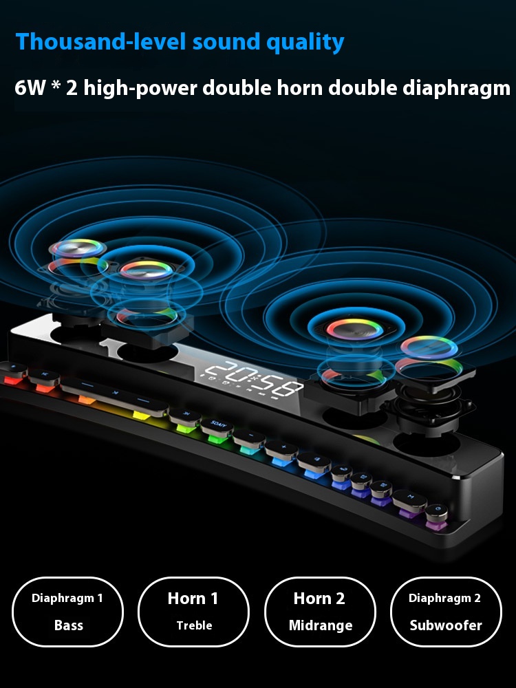 Sony Ericsson Sh39 Bluetooth Speaker E-sports Computer Speaker Home Wireless Stereo3 D Surround Bass Plug-in Card In Stock - 3