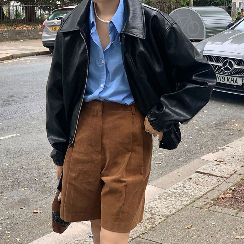 Jacket-style Leather Coat