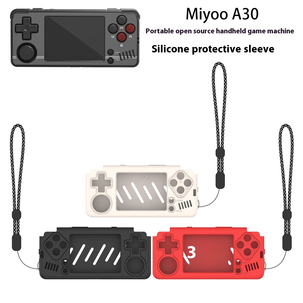 Suitable For Miyoo A30 Portable Open Handheld Game Console Silicone Protective Cover Solid Color Storage Box Soft Shell