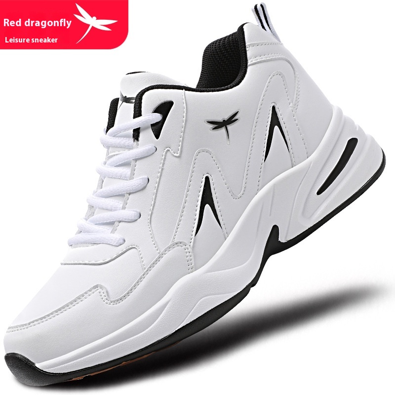 Red Dragonfly Men's Shoes Winter Thickened Warm Torre Shoes Men's Thick-soled Heightened Leather Waterproof High-top Sports Casual Shoes