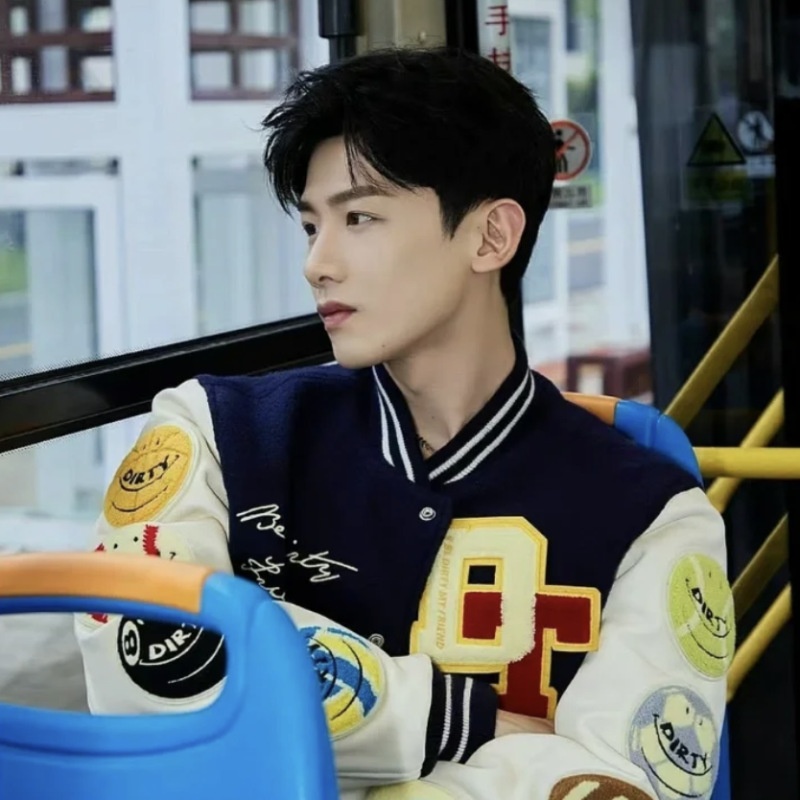 FOGVUJADEHigh Street Dirty Decent Baseball Jacket Vintage Coat