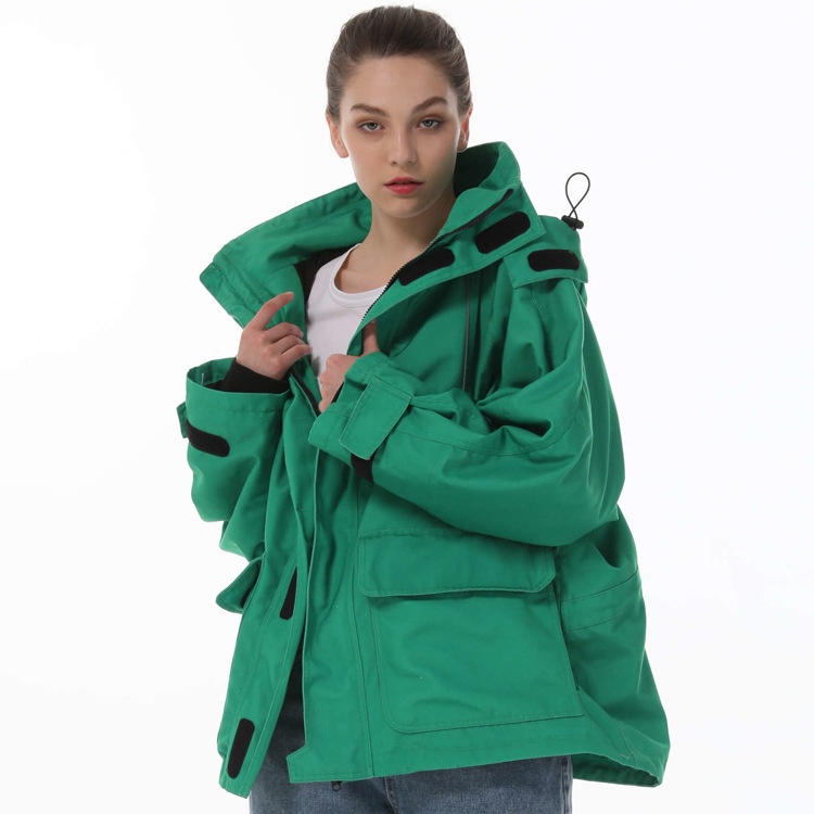 Spring And Autumn Celebrity Style Men And Women Couples Jacket Loose Casual Green Jacket With Cotton Windbreaker