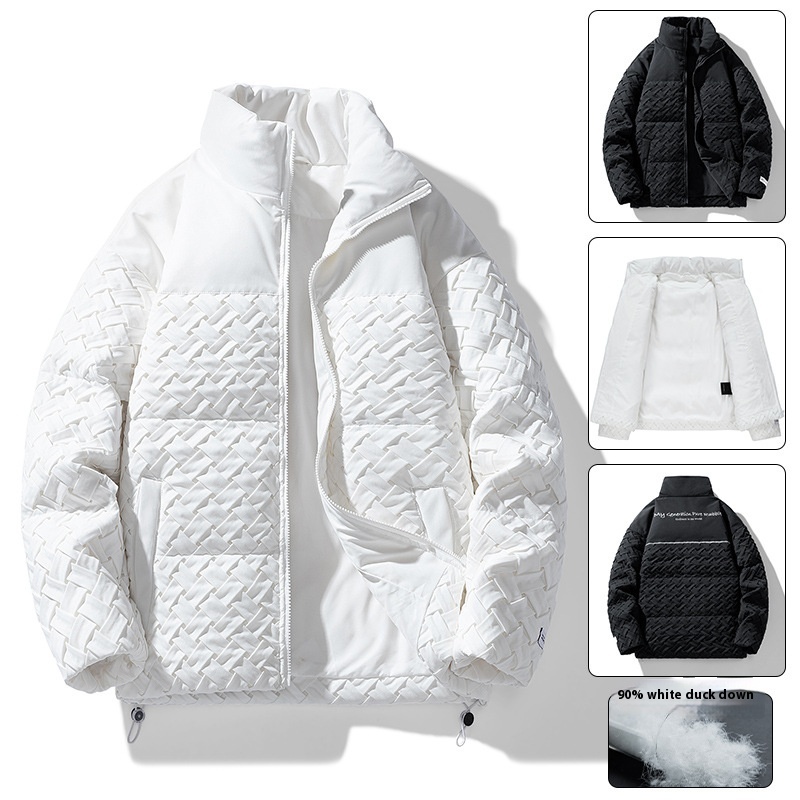 Men's Down Jacket Winter American Style Stand Collar White Duck Down Thickeningy Brand Warm Short Couple Men's Jacket
