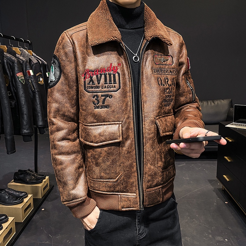 Foreign Trade Jacket Loose Large Size Fur And Velvet Thickened Men's Warm Coat