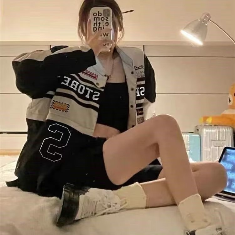 American Style Detachable Motorcycle Jacket Couple Retro Hip-hop Loose Versatile Couple Baseball Jacket Style Jacket