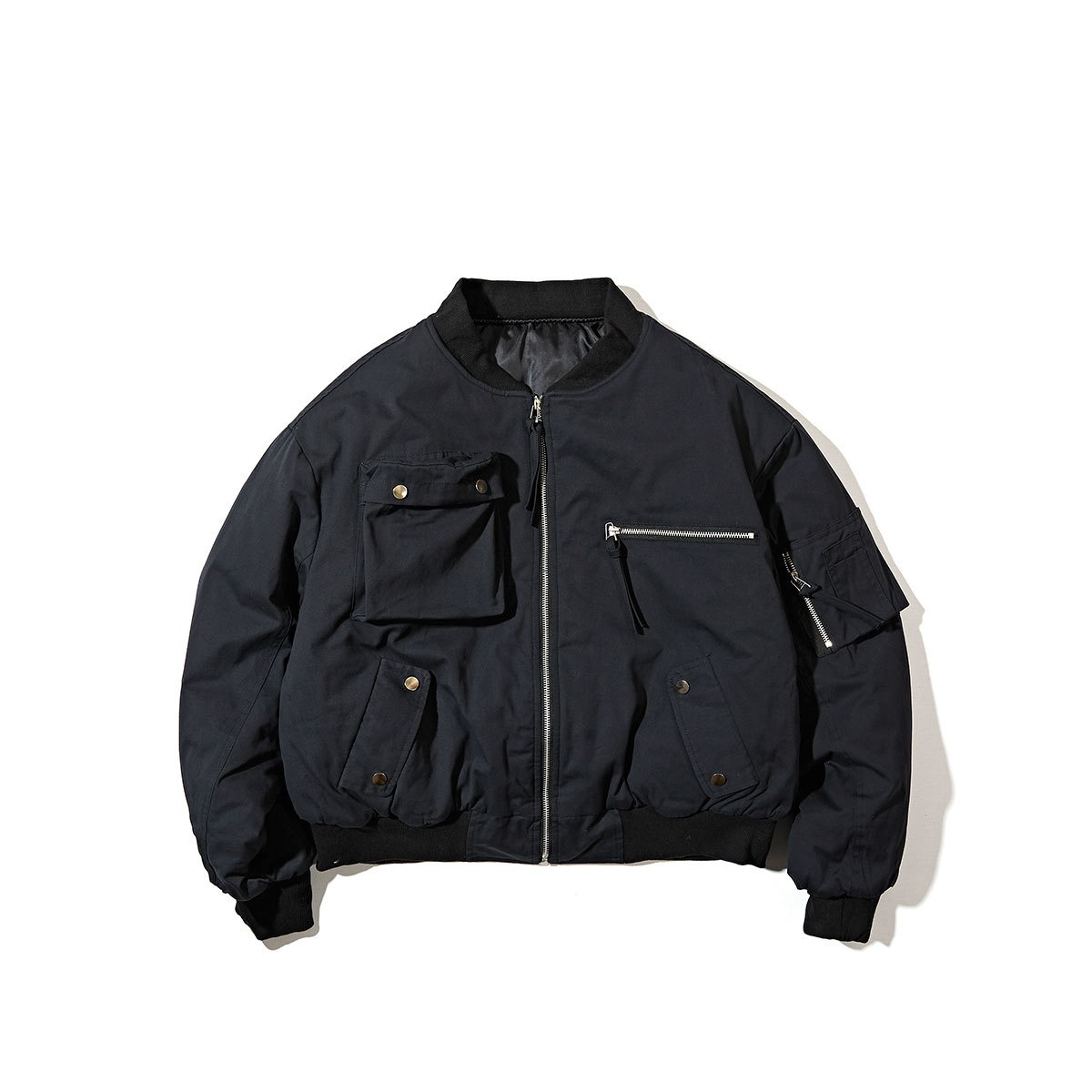 RUIIENRSLuoye AWJapanese Wintery Three-color Pearl Sail Baseball Casual Cotton Coat FM043