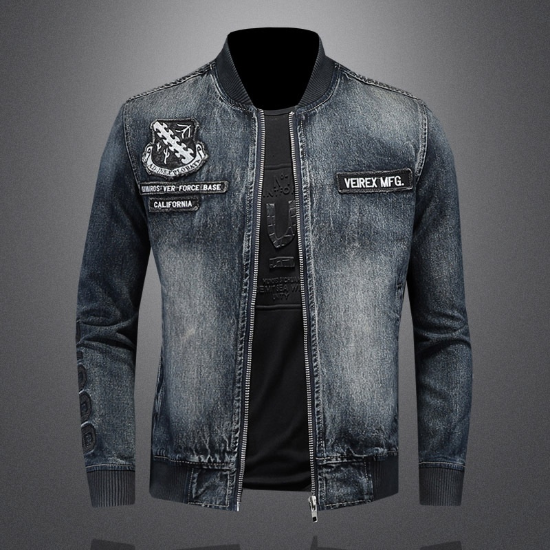 Autumn Handsomey Brand Men's Korean Style Slim Jackety Denim Jacket Versatile Casual Tops Baseball Jacket