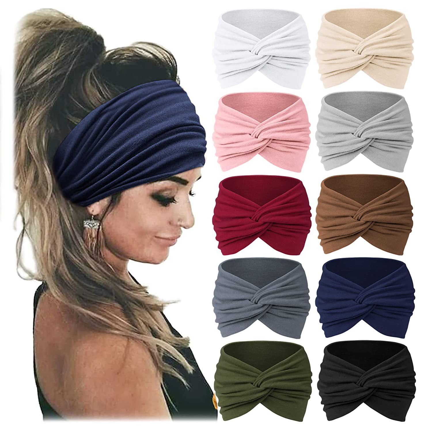 Bohemian European And American Sports Headband Women's Wide Yoga Elastic Headband Running Headband Sports Hair Accessories Headdress