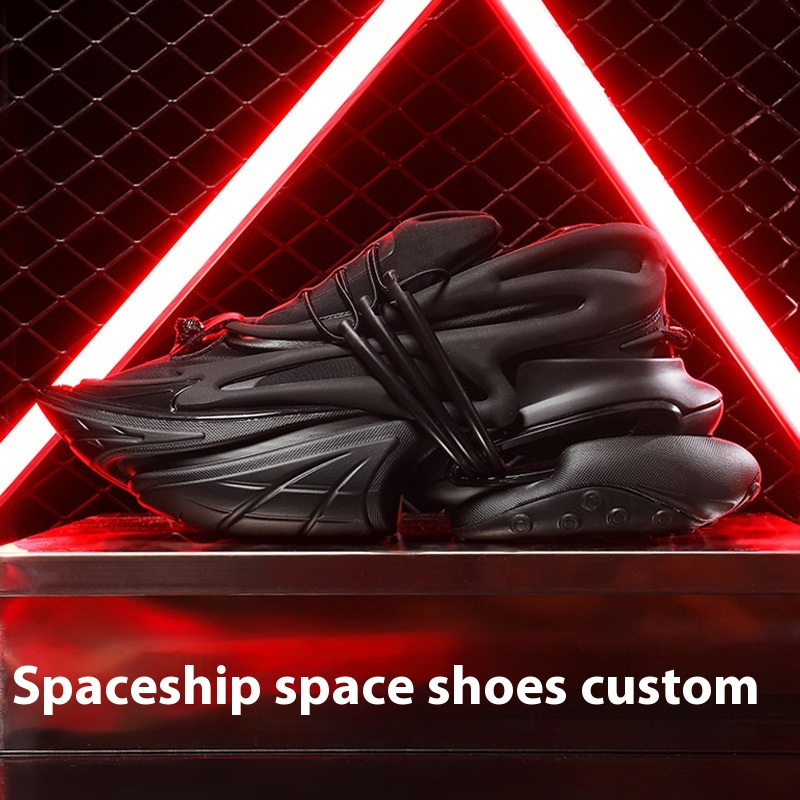 Shake Tone Same Space Shoes Explosions Spacecraft Black Thick Sole Increased Torre Shoes Men's And Women's Couple Sports Leisure