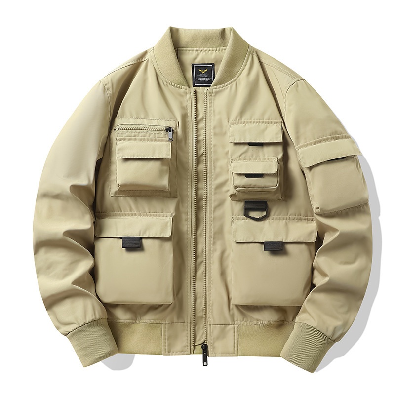Men's American Retro Bomber Jacket,Baseball Jacket With Multiple Pockets,Functional Jacket,Three-proof Jacket