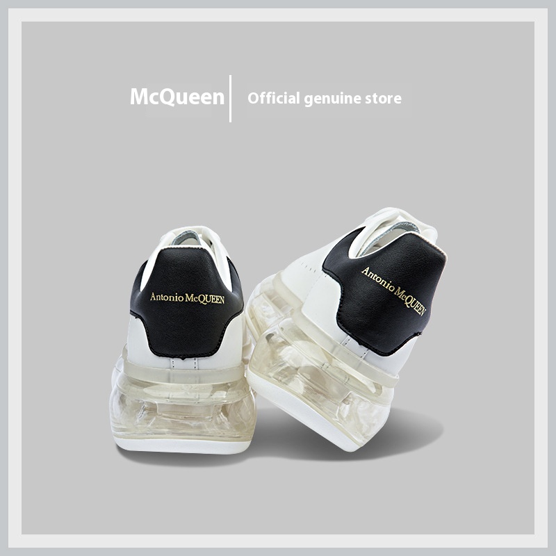Spring Mc Queen White Shoes Women's Platform Thick Bottom Heightening Women's Shoes All-match Classic Black Air Cushion Shoes