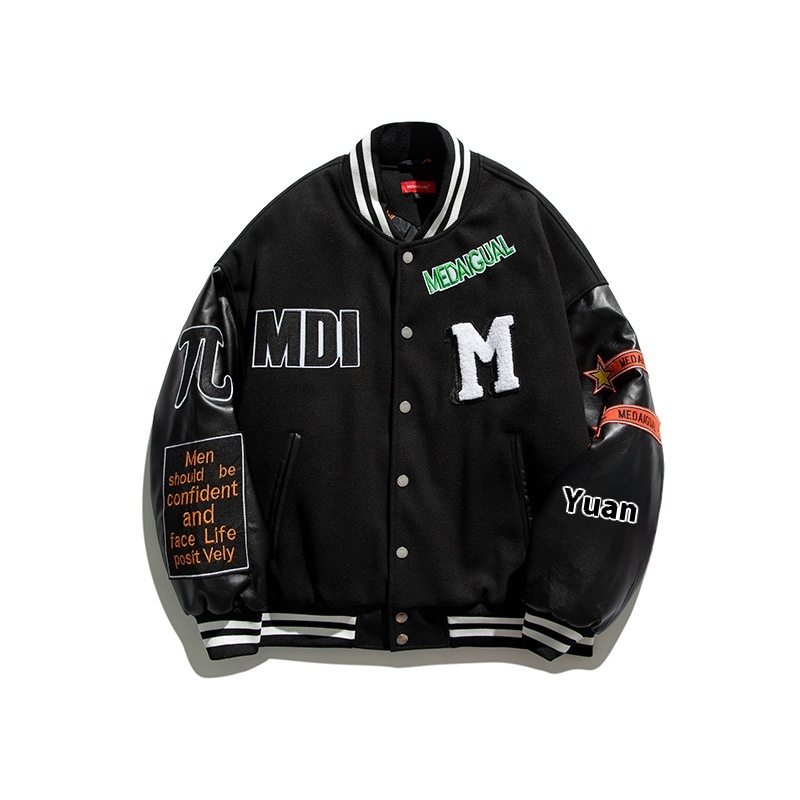 Nanxia Qiaozhuang Winter Stitchingy Baseball Collar Cotton Coat Japanese Cityboy Fashion Stand Collar Cotton Coat Men