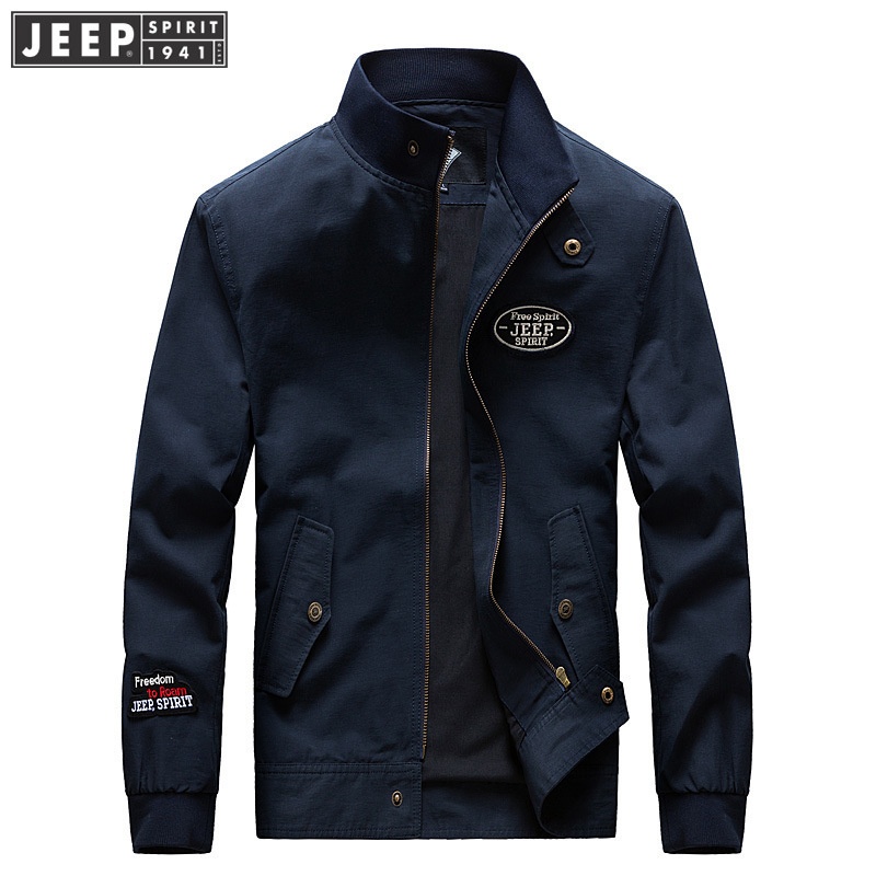 Jeep Spring And Autumn Outdoor Leisure Men's Stand-up Collar Jacket Fashion Baseball Jacket Men's Flight Suit013