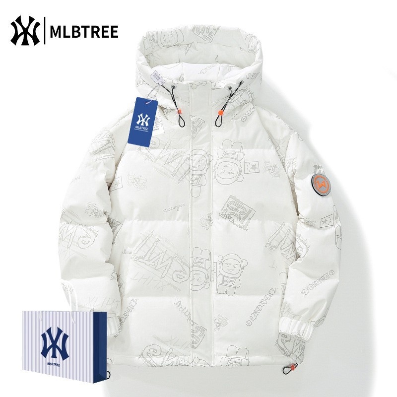 MLB&TREEJoint Wintery White Duck Down Thickened Men's Down Jacket Warm Couple Jacket