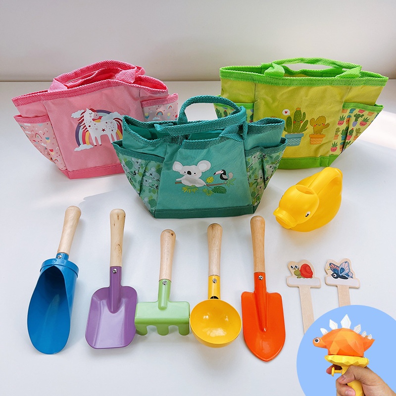 Exported To Germany Children's Sand Shovel Beach Toys Cassia Seed Play Sand Outdoor Tools Handbag Set Water Gun
