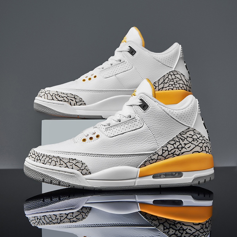 Putian Shoes High Version AJ3 Nilos Men's And Women's Shoes White Orange Lakers Blue Shoes Outdoor Sneaker