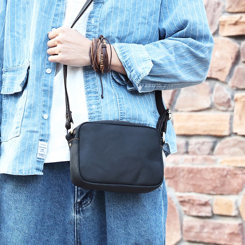 Men's Genuine Leather Shoulder Bag Men's Bag Street Fashion Shoulder Backpack First Layer Cowhide Bag Men's Messenger Bag